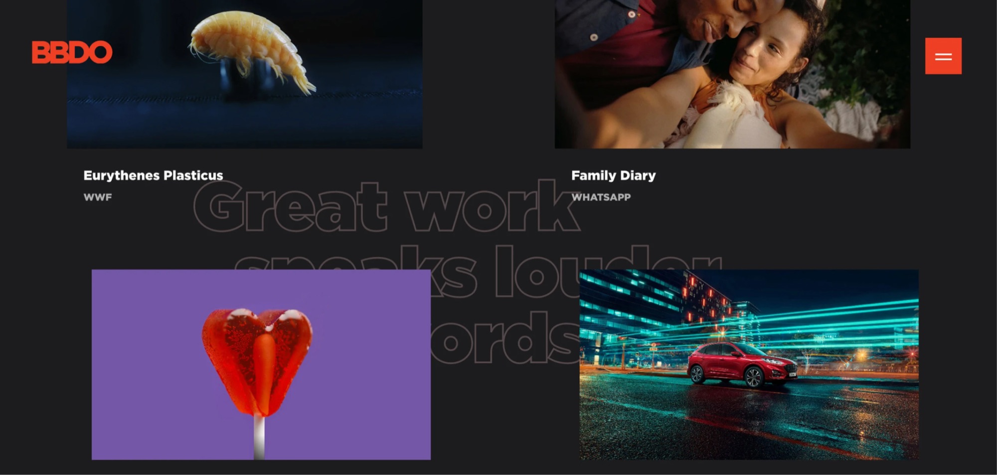 BBDO Germany Website: Projektübersicht