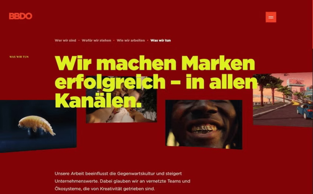 BBDO Germany Website: Ansicht 1