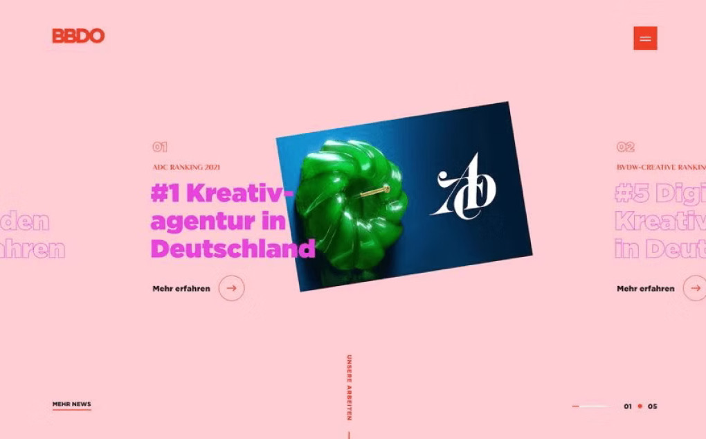 BBDO Germany Website: Ansicht 2